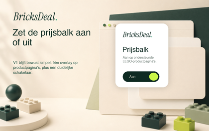 Zet de prijsbalk aan of uit